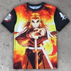 Demon Slayer All Over Printed t-paita: Kyojuro Rengoku (unisex)
