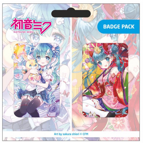 Virtual Artsit: Hatsune Miku Badge Pack, set of 2 (Art by Sakura Shiori)