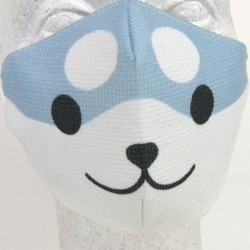 Face Mask: Grey Japanese Akita - Dog - Kawaii Face Mask: Grey Japanese Akita - Dog - Kawaii