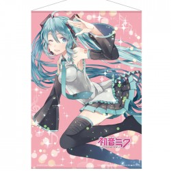 Virtual Singers: Pink glitter Miku Wallscroll 